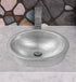 Hand Hammered 17 inch Aluminum Skirted Oval Vessel Bathroom Sink - Nickel